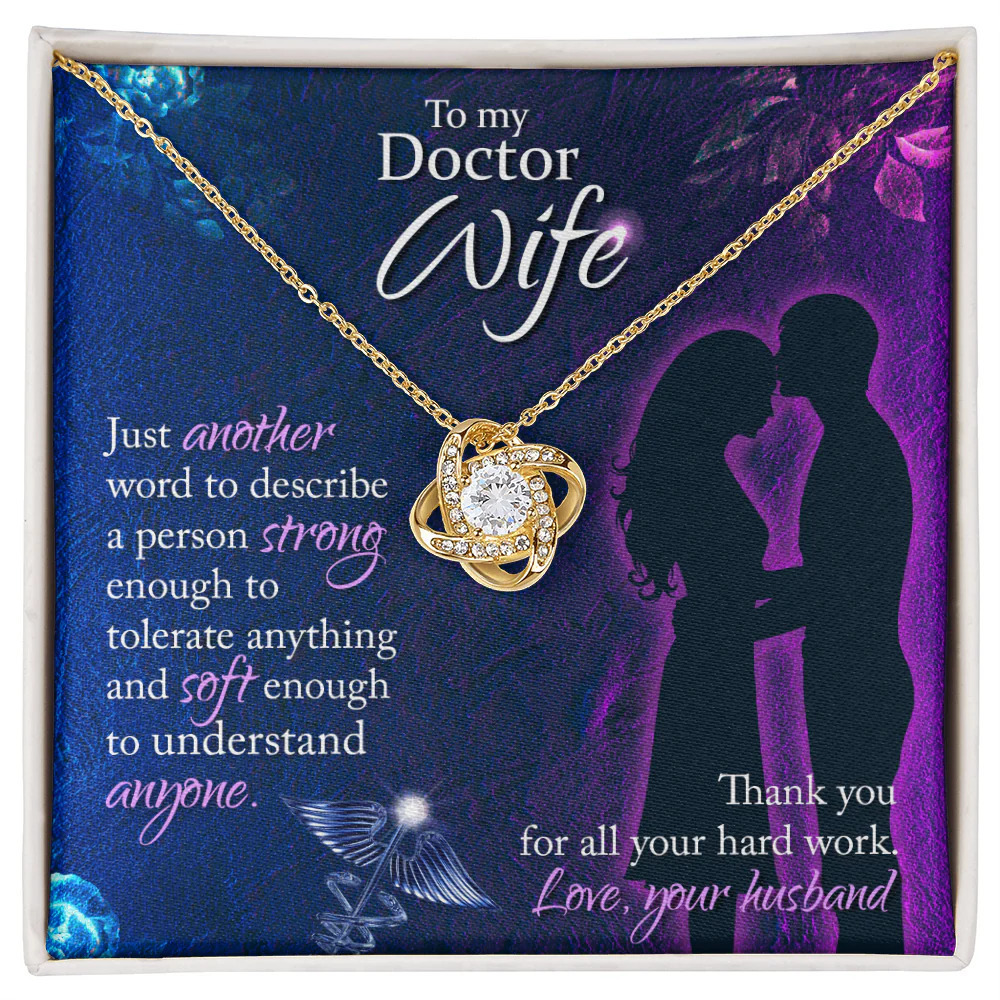 Just Another Word Infinity Knot CZ Necklace Gold Tone Standard Box